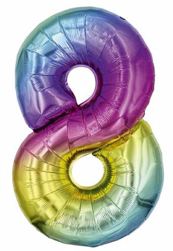 Picture of FOIL BALLOON NUMBER 8 MULTI COLOUR 25 INCH